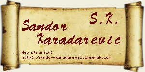 Šandor Karadarević vizit kartica